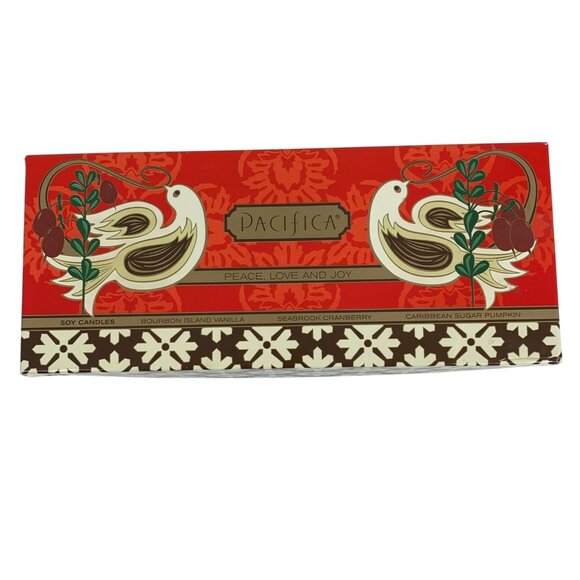 Pacifica Soy Candle Gift Set Peace, Love & Joy Limited Edition Gift Box USA 4 OZ - Picture 2 of 10